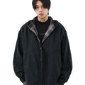 American retro double-sided plaid hooded jacket jacket men's niche spring loose couple sweater