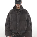 winter thickened stand-up collar short down jacket men's trendy high-end American retro couple cotton jacket