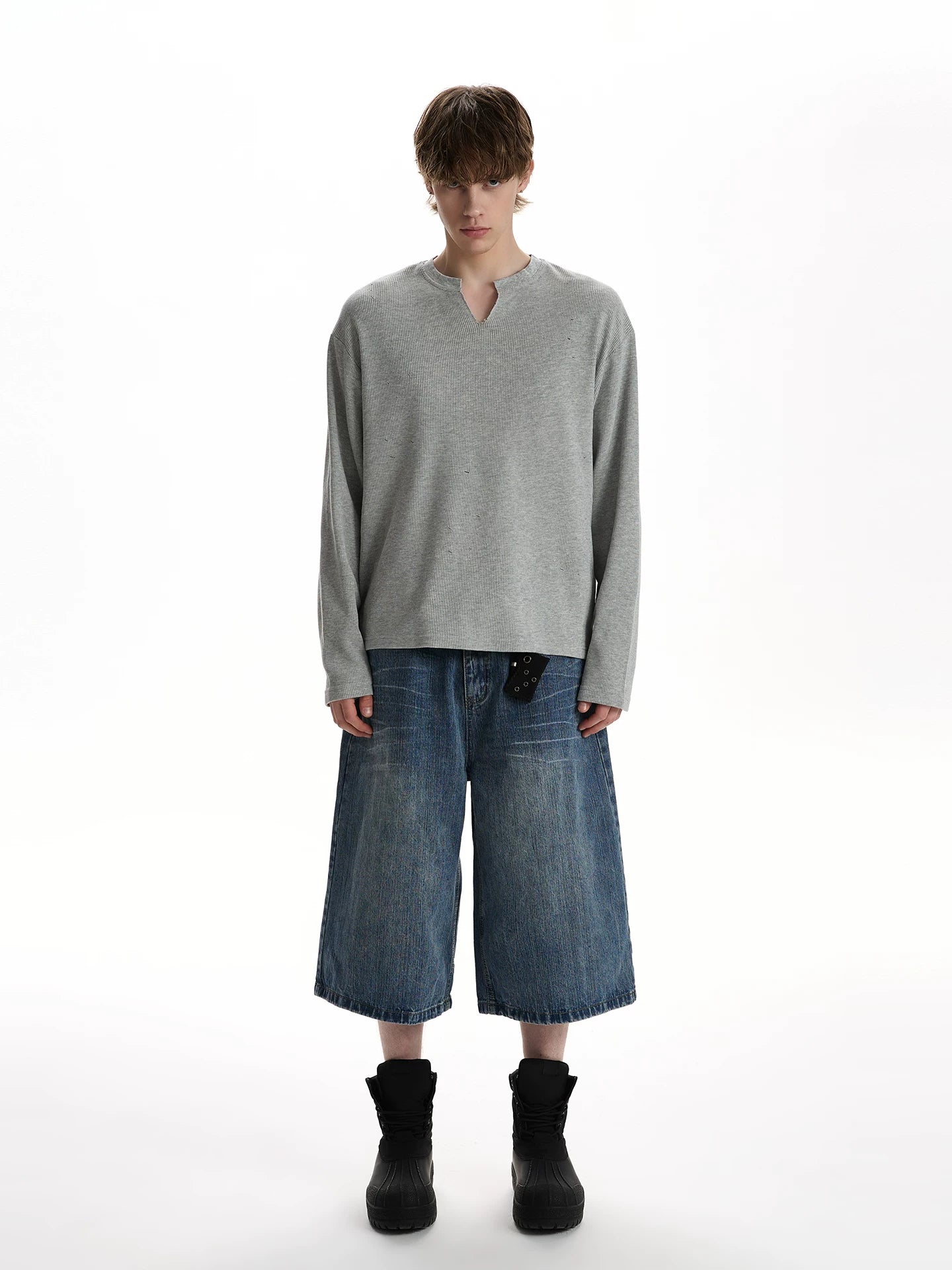 Solid color V-neck knitted sweater top commuter versatile bottoming shirt WY053