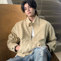 American suede outwear men's autumn and spring trendy retro old money style classy sense harrington jacket  SIN073