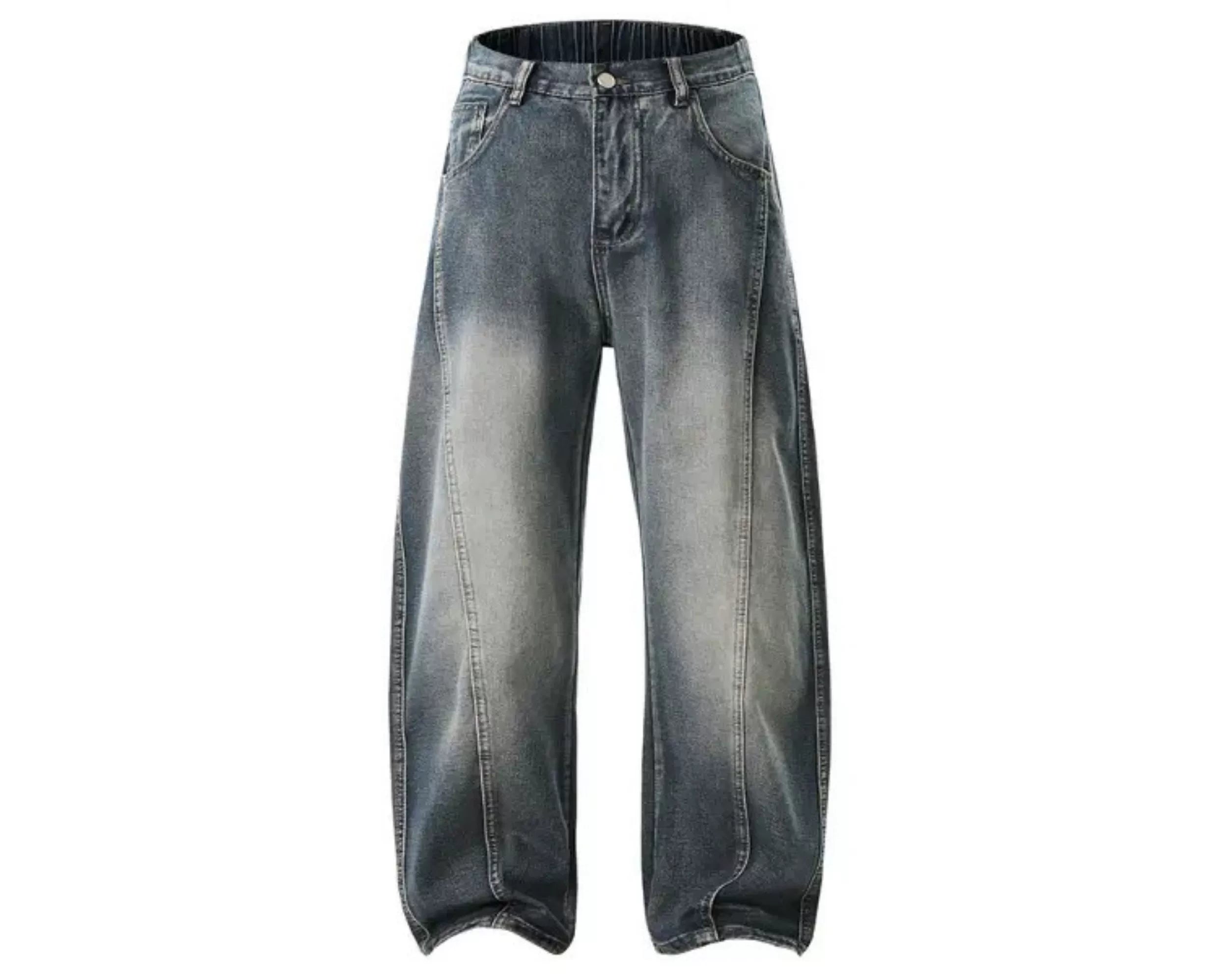 slightly fat wear washed retro trousers men loose black spring and autumn versatile large size scimitar jeans men