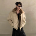 Winter niche high-end fur collar design seat mountain carving cotton-padded coat male ruffian handsome warm thickened coat