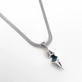 Starburst aquamarine zircon clavicle chain