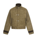 American retroclassy stand collar airplane buckle jacket men's loosecasualworkwearoutwear sinclub6210