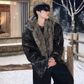 Niche design double-sided wear cleanfit seat mountain carving coat men's winter fur mink coat