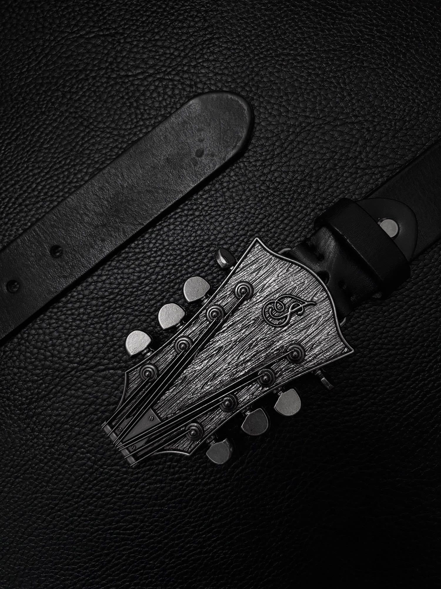 Original design medieval leather belt guitar head imported top layer cowhide belt niche