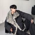 Extravagant feeling big fur collar imitation mink seat mountain carving jacket men's winter thickened cleanfit cotton clothes tide