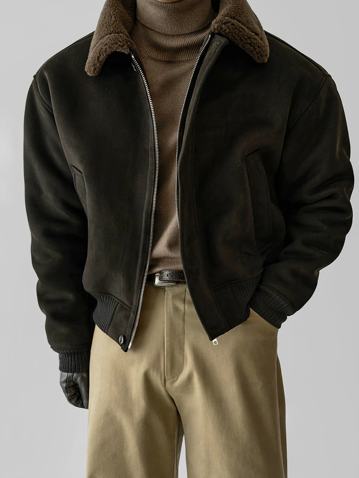 Short woolen flight jacket   SIN0868