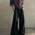 High-end niche scarf design scimitar casual pants men's non-ironing and drape casual pants tide