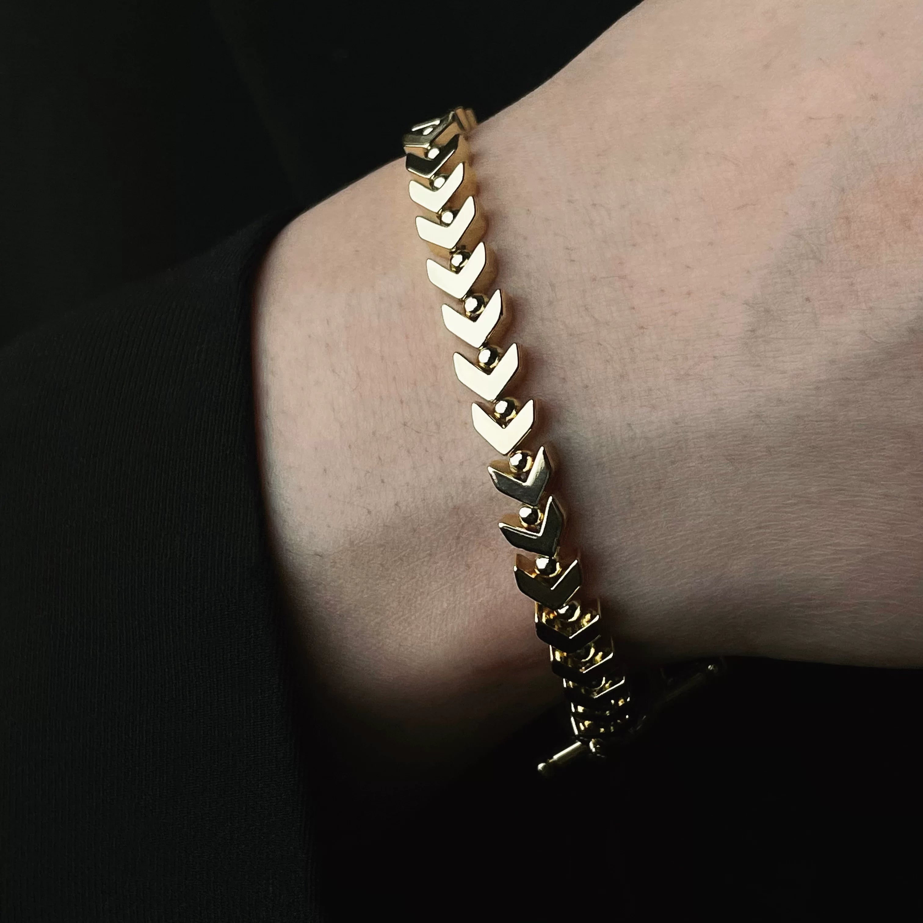 European and american electroplated gold wheat ear bracelet SIN032