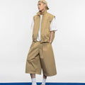 Wide shoulder and wide vest outwearsummer glossy texture silhouette looseeasiest for matchshorttops sinclub8153