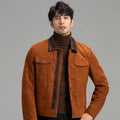 High-end imported mixed breed goatskin suede leather jacket for men sinclub6790