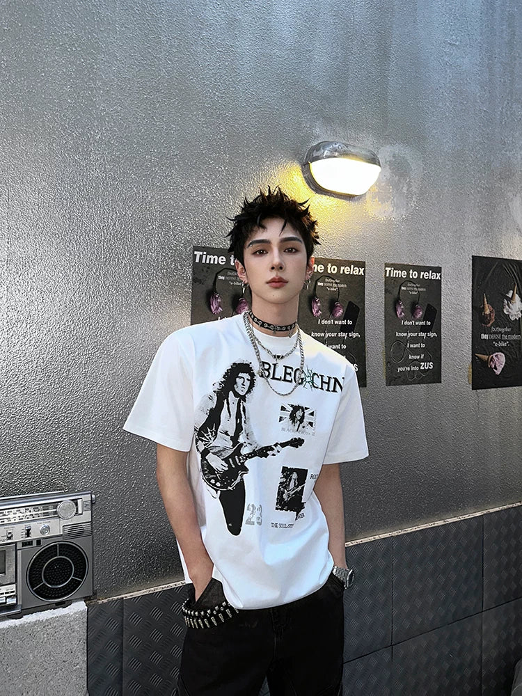 Trendy brand short-sleeve t-shirt for men - new summer streetwear print design, pure cotton, relaxed fit tee  sinclub6902