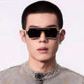 Functional style niche mechanical sunglasses uv400 anti-ultraviolet one-piece cyberpunk futuristic sunglasses