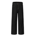 Raw cow black retro classic jeans spring and summer men's loosestraight-leg wide leg red ear denim a-line pants