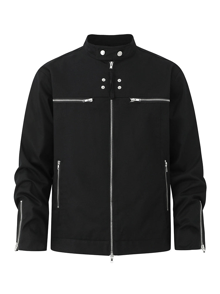 High-end short functional jacket men's spring loose stand-up collar jacket Korean trend ruffian handsome top