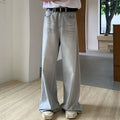straight-leg pants lightning pattern high waist scimitar blue pants WY078