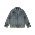 Heavy washed denim jacket American high street stand-up collar jacket SIN0992