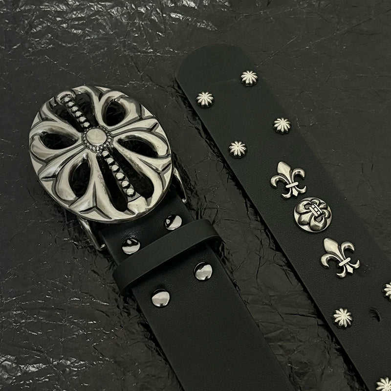 Retro punk rivet belt medieval belt vintage men's pants belt accessories
