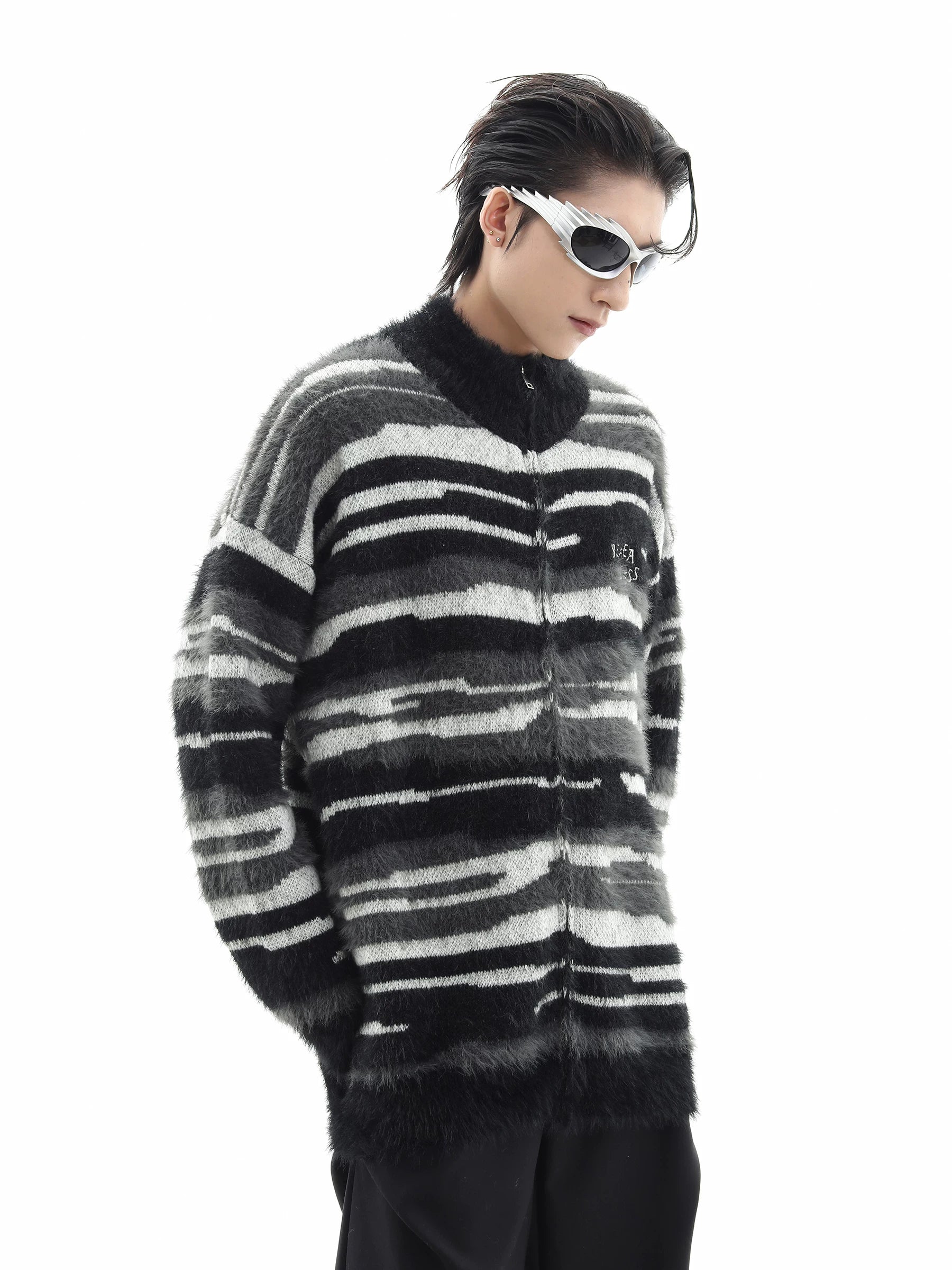 Cleanfit zebra print cardigansweateroutwear  SIN0850