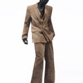 Autumn and winter chenille suit men's Korean version of ruffian handsome corduroy splicing blazer