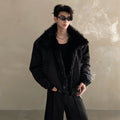 Noble mink hair seat mountain carving black coat men's winter piled thickened large fur collar cotton clothes tide
