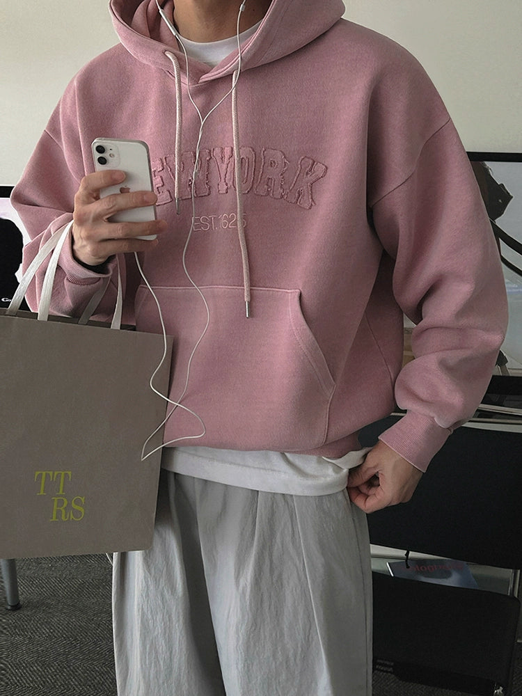 Lazy wind letter hooded sweater men's autumn loose casual sports top Korean commuter style wear