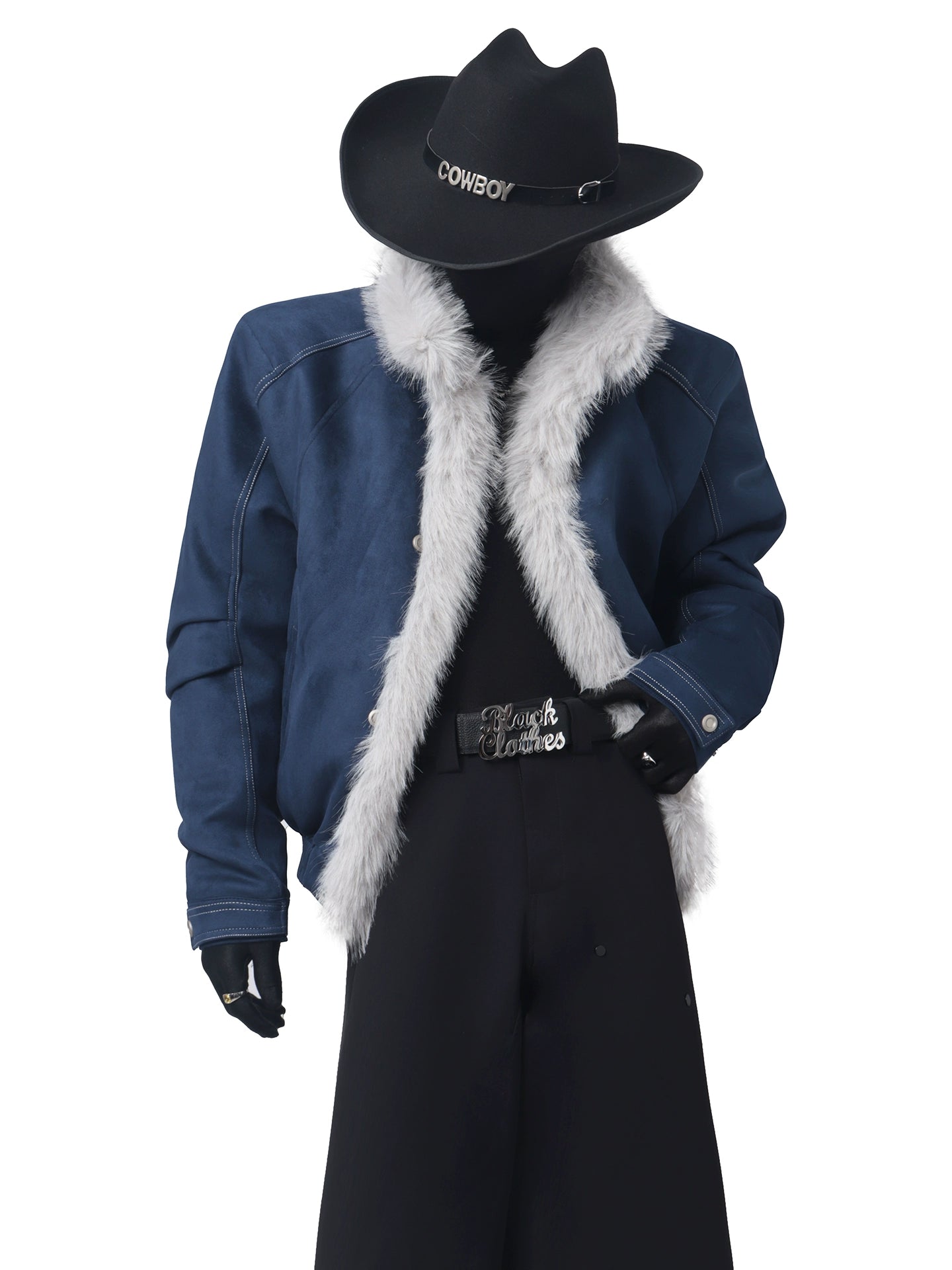 Winter mountain carving suede thickened sweater neck cotton-padded coat men's design sense imitation fur cotton clothes tide