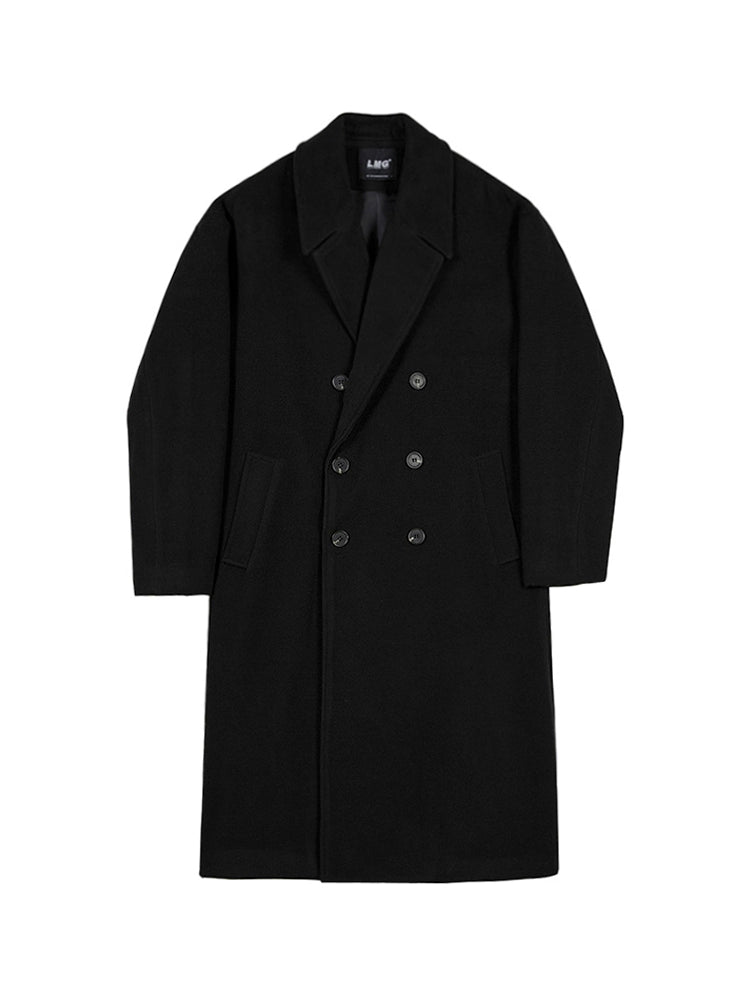 Wool coat men's medium and long autumn and winter Korean loose and high-end thickened trench coat woolen coat