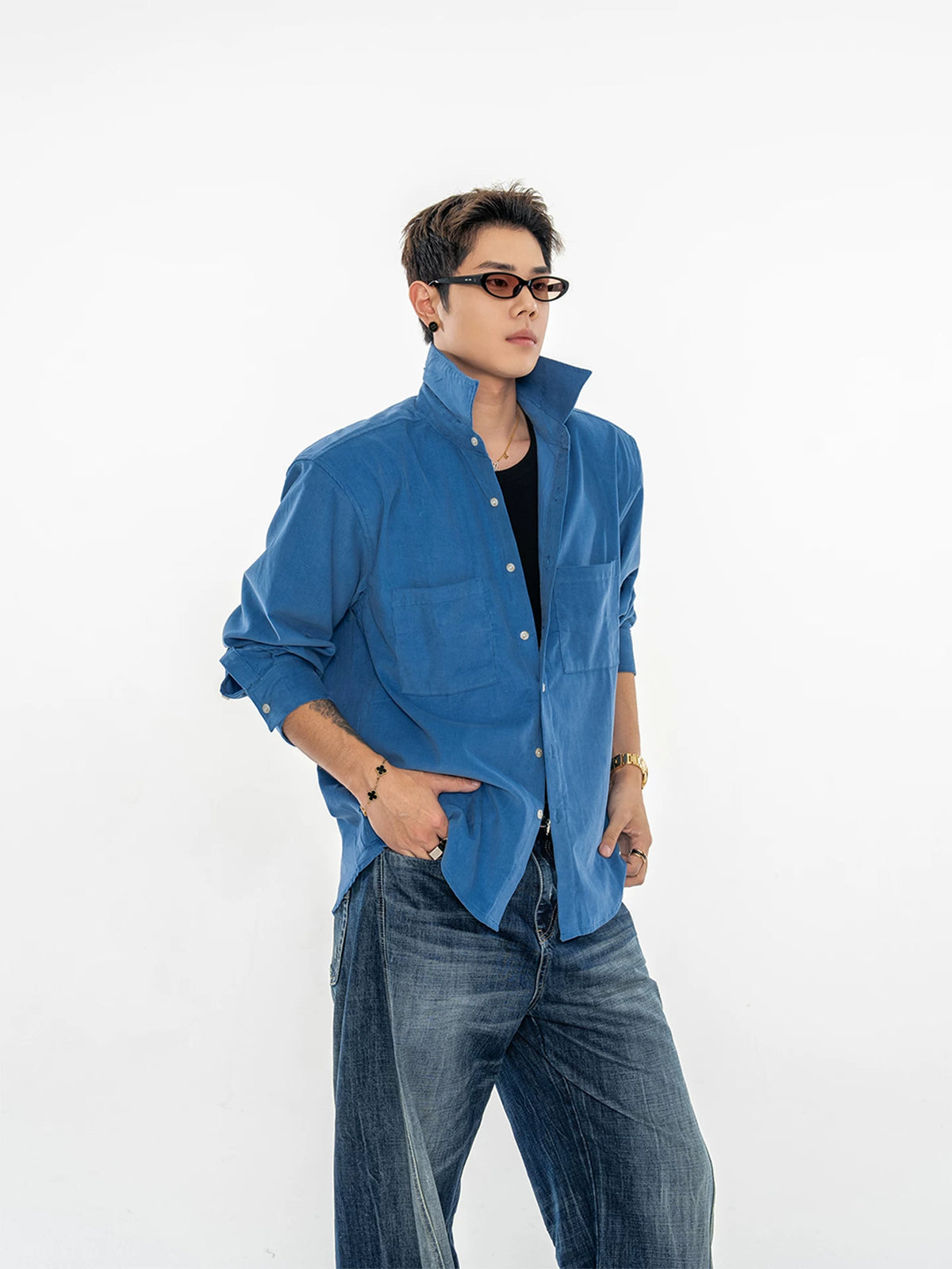 Men's Vintage Washed Corduroy Shirt Jacket-sinclub77