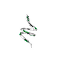 Niche design slytherin green snake ring dark style classy green zircon open ring index finger ring WY8013