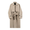 Autumn knee trench coat men's medium and long double-breasted loose coat Korean trendy casual handsome coat