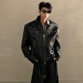 Niche deconstruction zipper design jacket premium American gallery cleanfit leather jacket