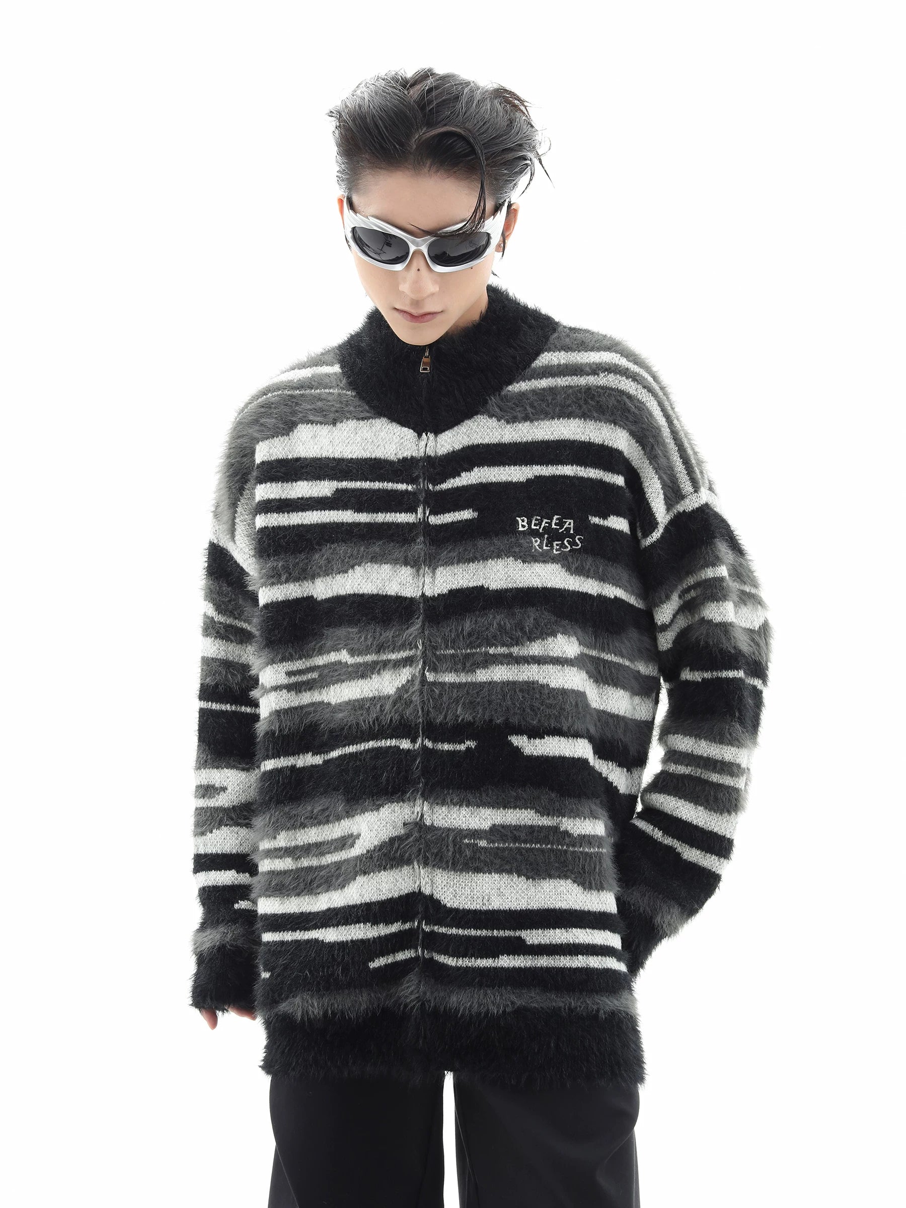 Cleanfit zebra print cardigansweateroutwear  SIN0850