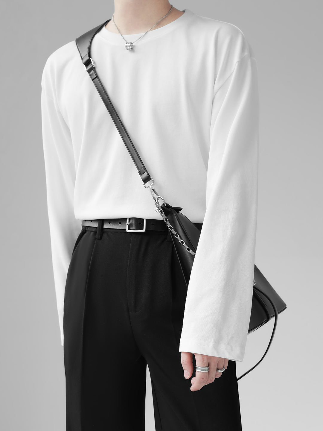 [HOHO] Self-made high-end drape solid color T-shirt ST1750