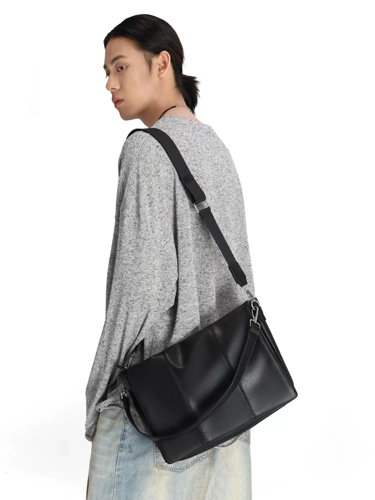 Men's commuter bag - minimalist, unique, high-capacity tote bag - designer casual messenger bag - shoulder & crossbody bag