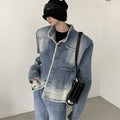 [AutumnWind] shoulder pad denim jacket st1962