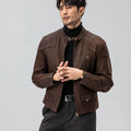 Venom rrl short goatskin heavy washed distressed retro motorcycle leather jacket leather jacket sinclub6501
