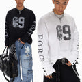 American retro letter print distressed long sleeve t-shirt - unisex high street oversized top sinlclub1654