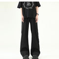 [FLAT ROOM] RELAXED WIDE-LEG BLACK TROUSERS st2073