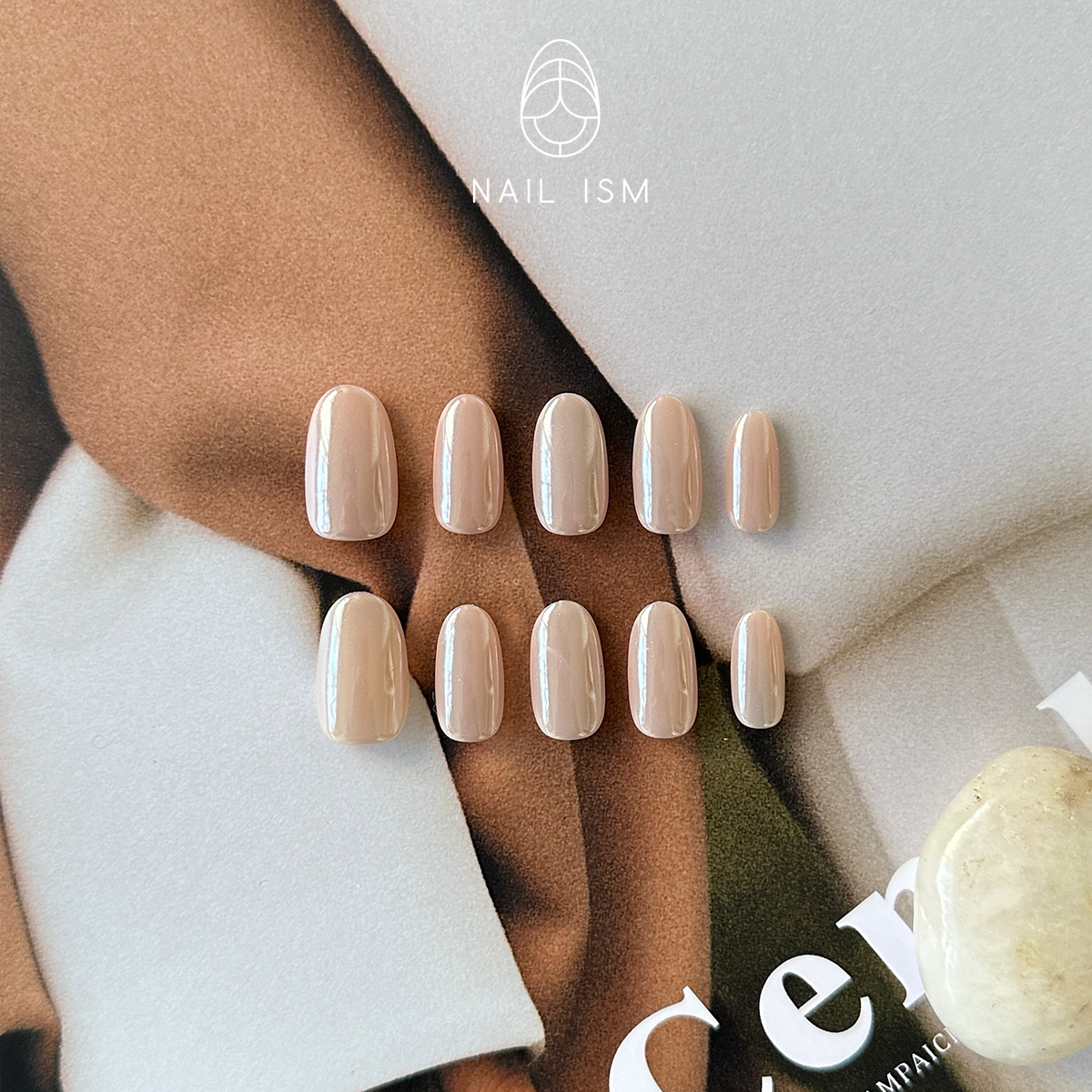 Nude Aurora Old Money Aesthetic Short Nails Luxury Aurora Chrome Clean Girl Minimalist Handcrafted Press-On Nails