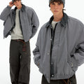 Retro trendy brand fake two-piece warm cotton clothes for men and women loose and casual design winter thickened jacket