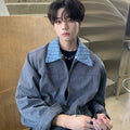 New nordic urban two-piece look jacket for men - spring/autumn american trendy retro high-shoulder premium jacket  SIN067