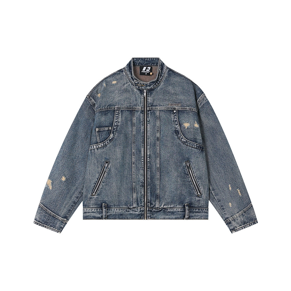 American high street cleanfit flip-flop denim jacket SIN0990