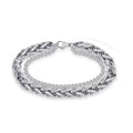 Men's bracelet: trendy, high-end, niche design, hip-hop double-layer titanium steel dragon bone bracelet, minimalist style men's accessory WY8010