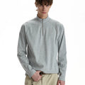 Half zipper stand-up neck sweater front shoulder thin long-sleeved top WY051