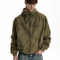 Heavy industry washed old tooling jacket loose short hooded jacket WY050