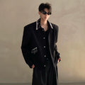 Niche high-end light luxury yuppie hand-sewn sequins shoulder pads short jacket men's ruffian handsome coat tide