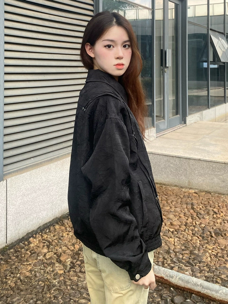 Guochao American retro cleanfit jacket for men and women, trendy brand lazy chic coat