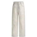 Blue blade blue ears original cow horse hair multi-button a-line narrow straight-legloosejeansmen sinclub4912
